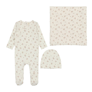 LILETTE  BY LIL LEGS  BY LIL LEGS WINTER WHITE/FLORAL DAINTY FLORAL LAYETTE SET