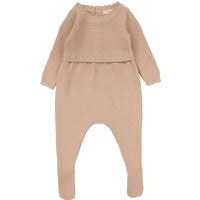 Analogie By Lil Legs Knit Footie Dusty Pink