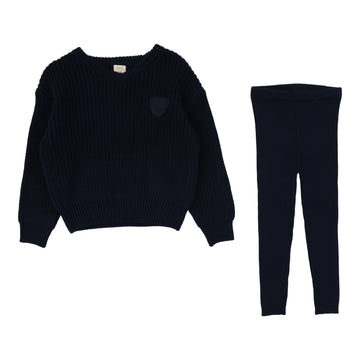 Analogie By Lil Legs Knit VNeck Toddler Set Navy