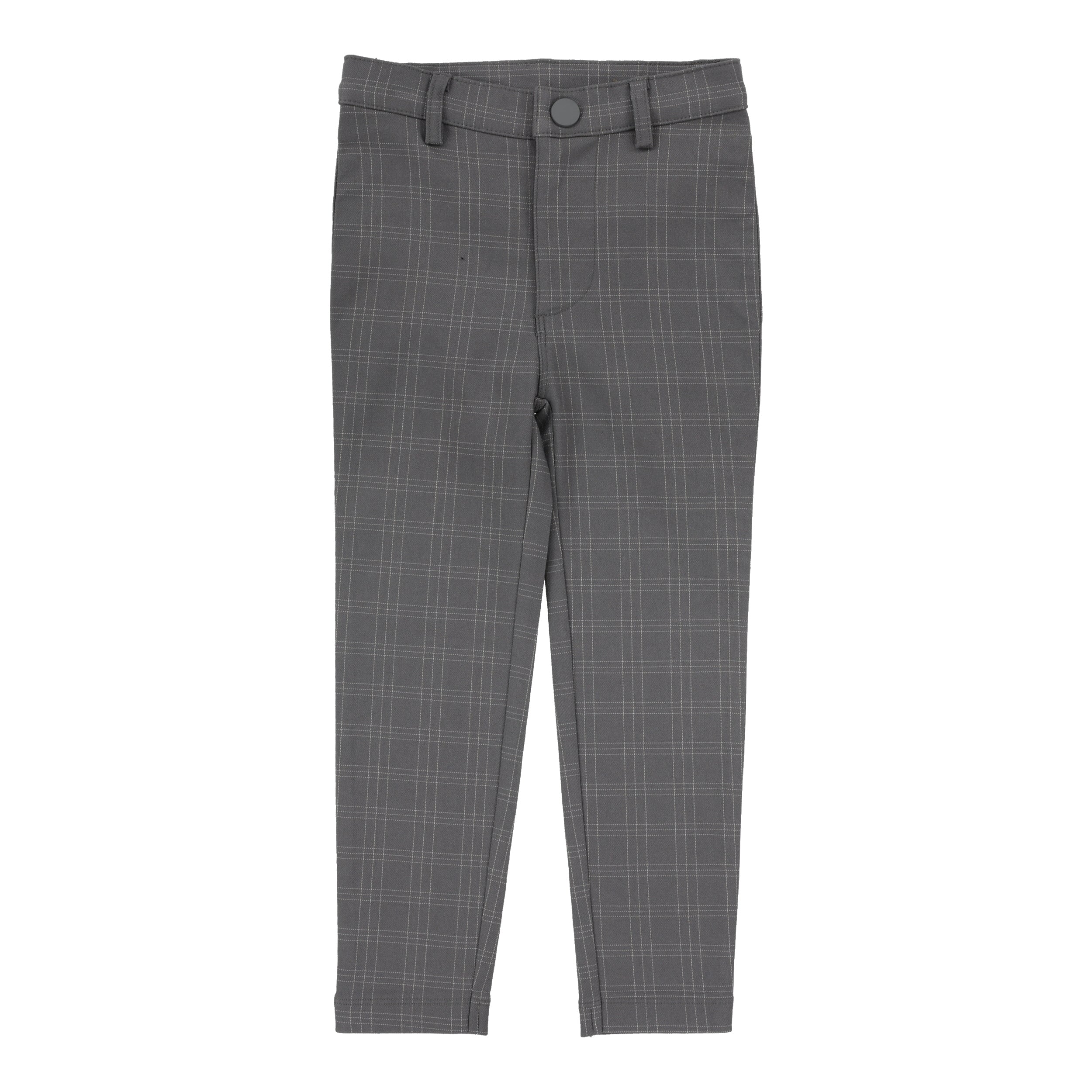 Analogie By Lil Legs Plaid Pants Mid Grey Windowpane