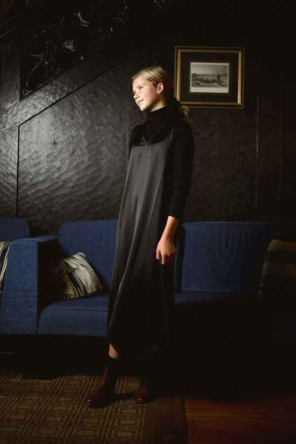 Coco Blanc Black Silk Maxi Jumper