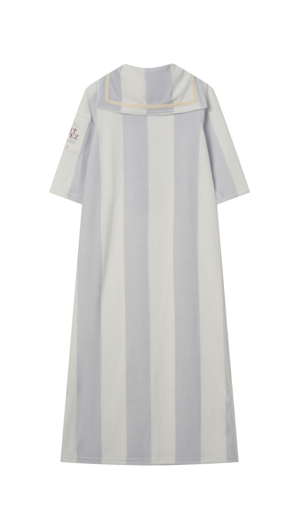 Coco Blanc Striped Long Terry Robe SS26