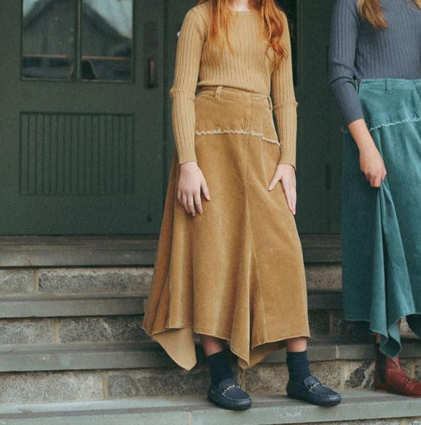 Coco Blanc Camel Corduroy Skirt