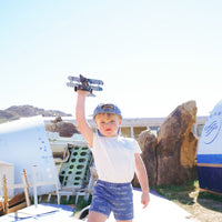 Coco Blanc Blue Denim Denim Printed Shorts