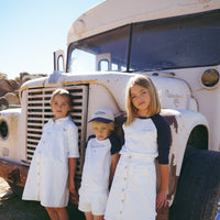 Coco Blanc White Denim Dress- 3/4 Sleeves
