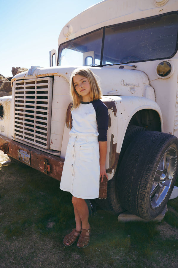 Coco Blanc White Denim Skirt (Pocket In Back)
