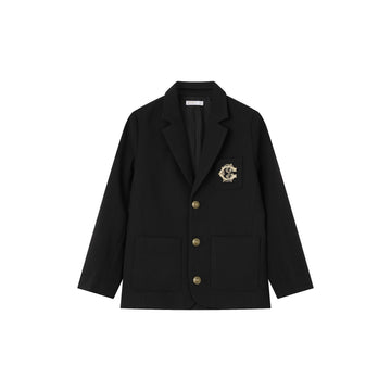 Coco Blanc Woven Blazer - Black CB4043