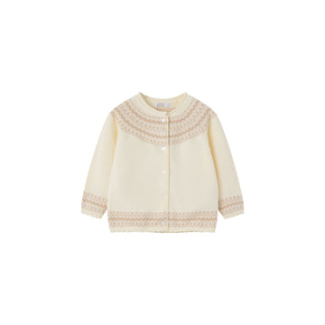 Coco Blanc Embroidered Cardigan - Cream CB4096