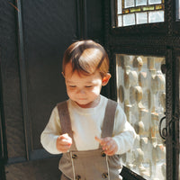 Coco Blanc Plaid Short Boy Overalls