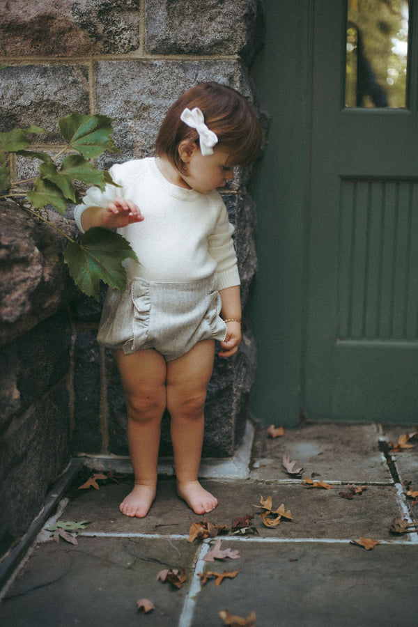 Coco Blanc Light Grey Ruffle Bloomer