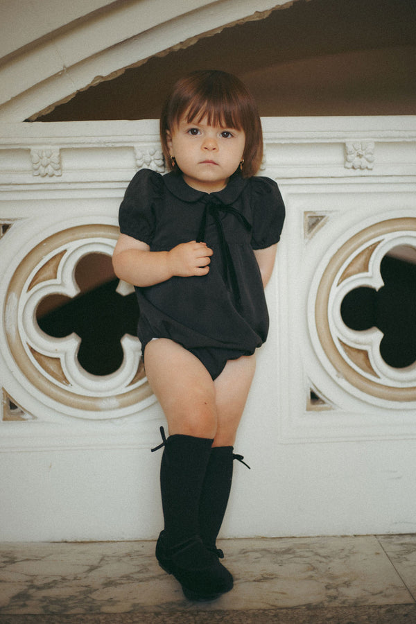 Coco Blanc Black Romper With A Tie