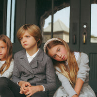 Coco Blanc Grey Pinstripe Boys Blazer