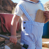 Coco Blanc Striped Suspender Shorts r