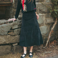 Urban Edge Black Cord Paneled Skirt