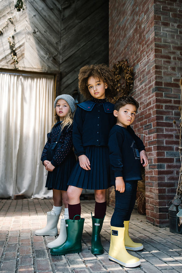 Analogy by Lil Legs Navy Sweet Campaign Sailor Collar Cardigan