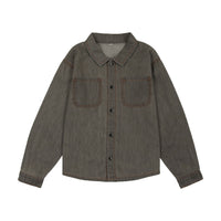 Analogie By Lil Legs Denim Tencel Button Down Shirt Grey Wash