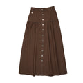 Urban Edge Denim Dropwaist Skirt Brown