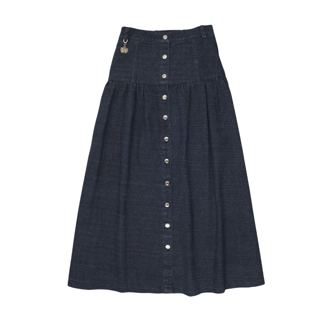 Urban Edge Denim Dropwaist Skirt Navy