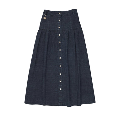 Urban Edge Denim Dropwaist Skirt Navy