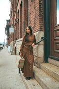 Urban Edge Denim Dropwaist Skirt Brown