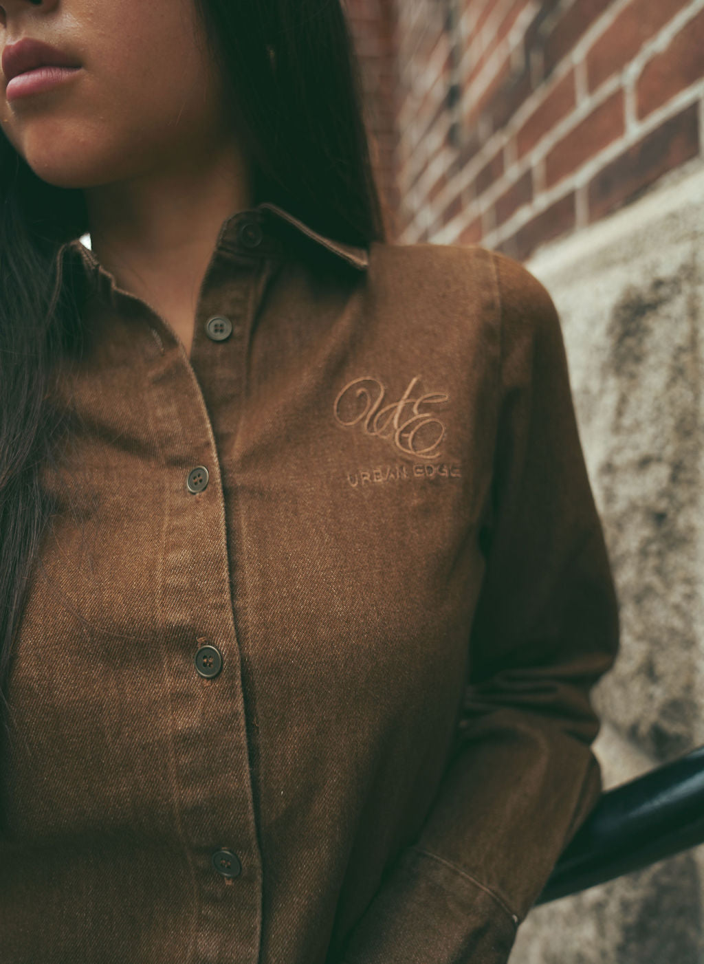 Urban Edge Denim Shirt Brown