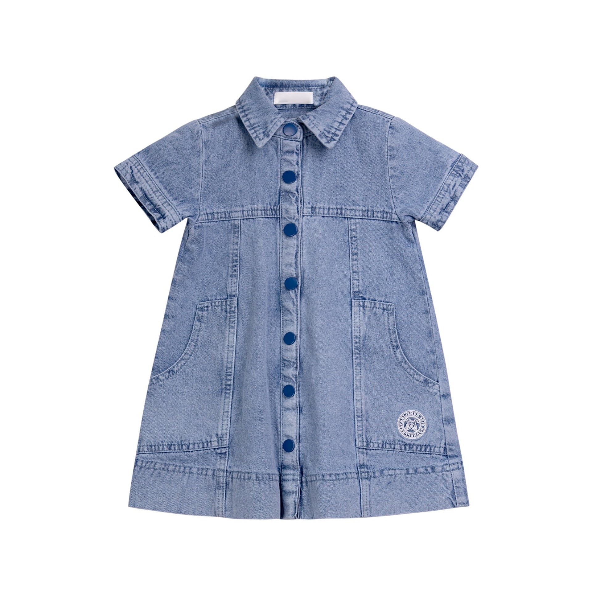 Nounelle Denim Shirt Dress- Short Sleeves | Buttons Bebe Nounelle Denim Shirt Dress- Short Sleeves | Buttons Bebe