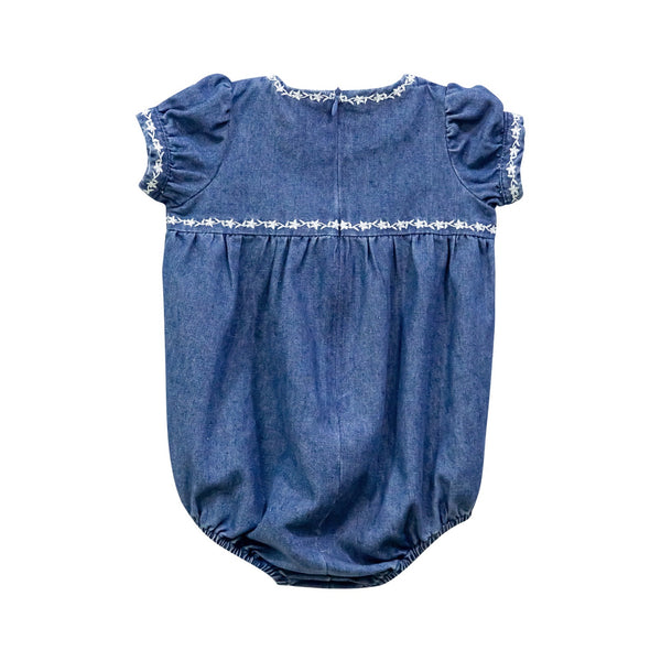 Nounelle Denim Trimmed Romper