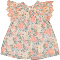 Louis Louise Pink Stripe Lurex Vintage Flower Dress Jinny