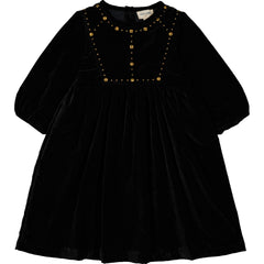 Louis Louise Black Dress Mahani Velvet- long covers the knee