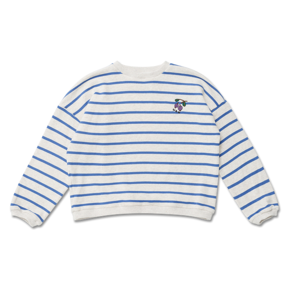 Wander + Wonder Blue Stripe Striped Cherry Sweatshirt