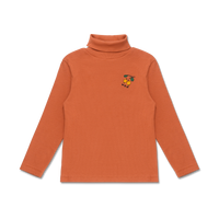 Wander + Wonder Terra Cotta Rib Turtleneck