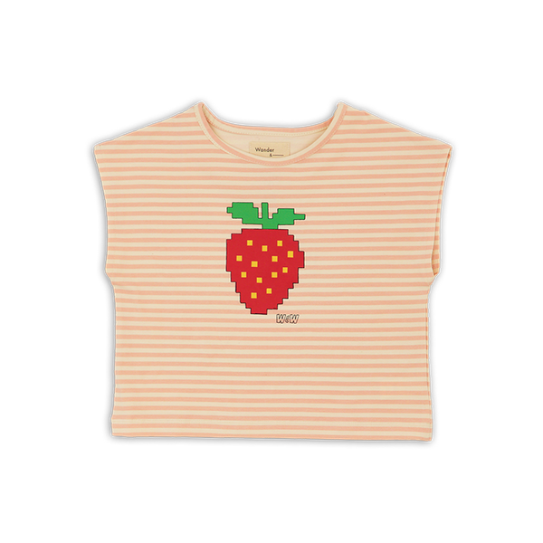 Wander + Wonder Strawberry Stripe Square Crop Top