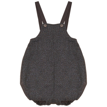 Calla Lili Baby Boy Tweed Romper - Grey/Brown