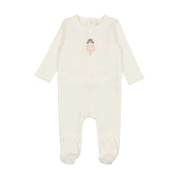 Lilette By Lil Legs Embroidered Footie White Doll