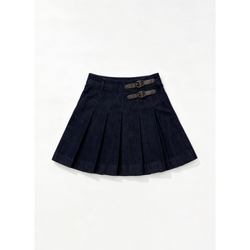 Madeleine Stitchbook Pleated Denim Skirt