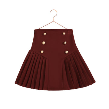 Retro Kid Emerson Pleat Skirt - Burgundy