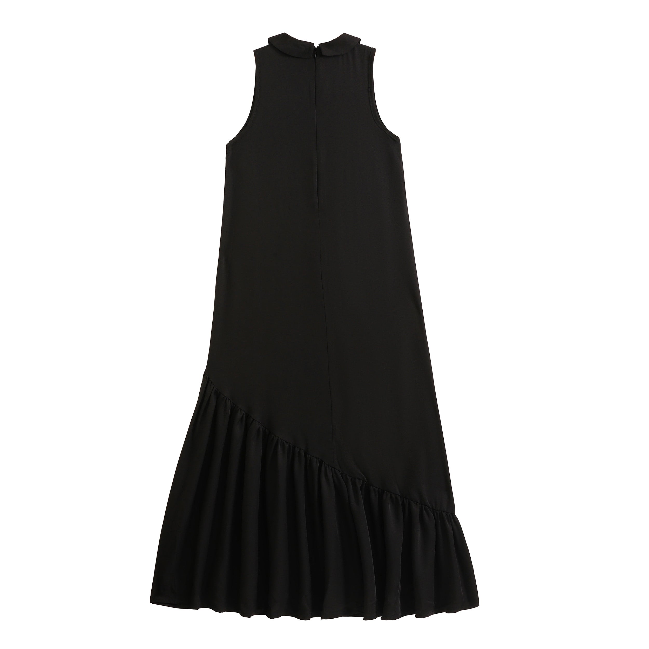 RetroKid Black Emery Slanted Tier Collar Maxi Dress