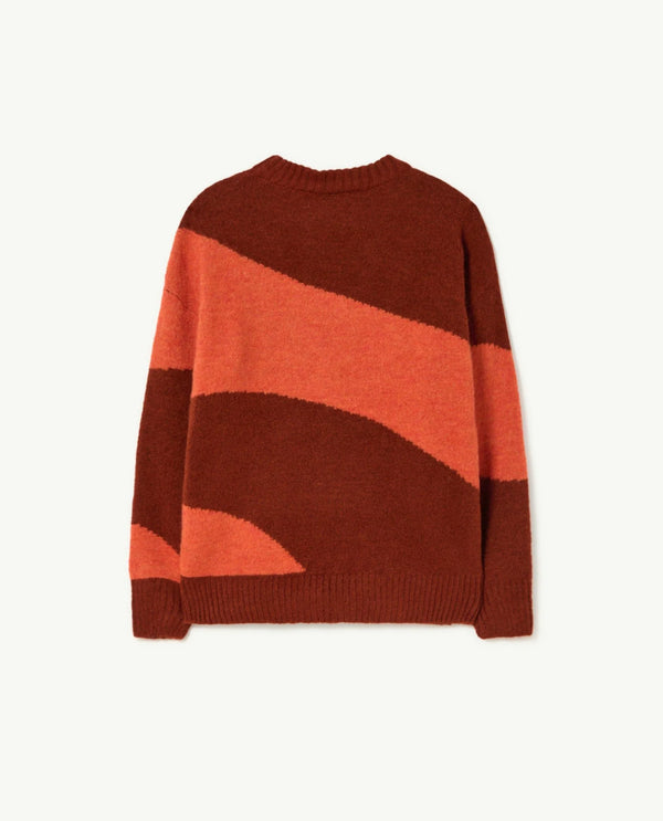 The Animals Observatory 212 Ce Brownl Bicolor Bull Kids Sweater