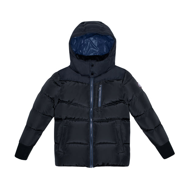 Ellabee Boys Gabriel Navy-Accent Natural-Racoon Coat (F24-3001)