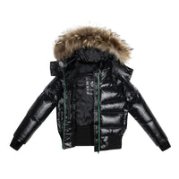 Ellabee Celine Bomber Green Accent Natural-Racoon Fur (F24-3007G)