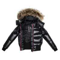 Ellabee Celine Bomber Fuchsia Accent Natural-Racoon Fur (F24-3007P)