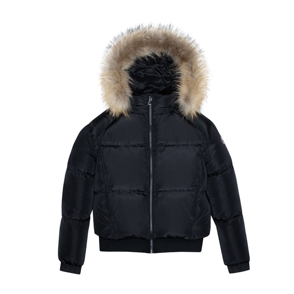 Ellabee Lena Jacket Black Natural Racoon Fur (F24-3009B)