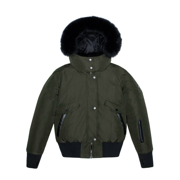 Ellabee Adelle Canvas Bomber Forest Black-Fox (F24-3010/3011G)