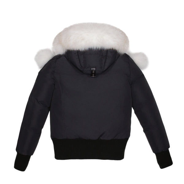 Ellabee Adelle Canvas Pom-Pom Bomber Black Blue-Fox (F243010/3011B)