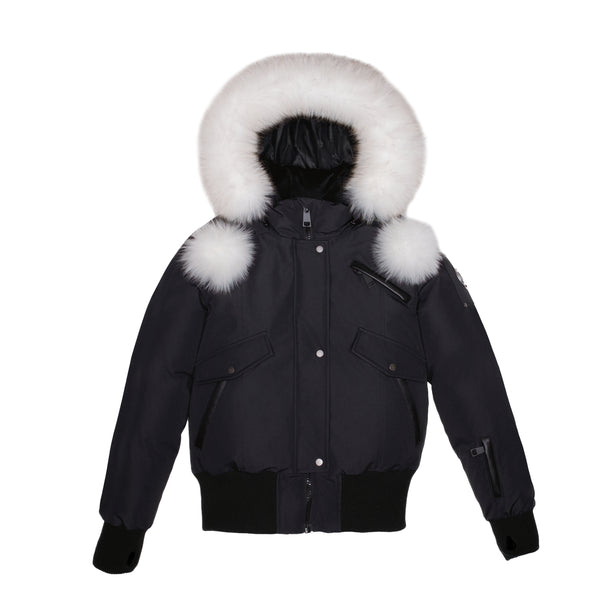 Ellabee Adelle Canvas Pom-Pom Bomber Black Blue-Fox (F243010/3011B)