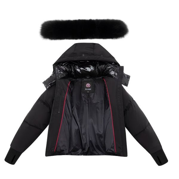 Ellabee Stella Down Fur Jacket Black Fox