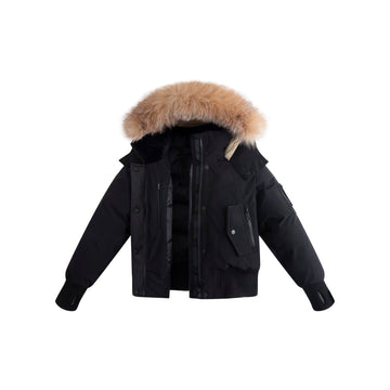 Ellabee Adelle Canvas Down Bomber Black Gold Fox