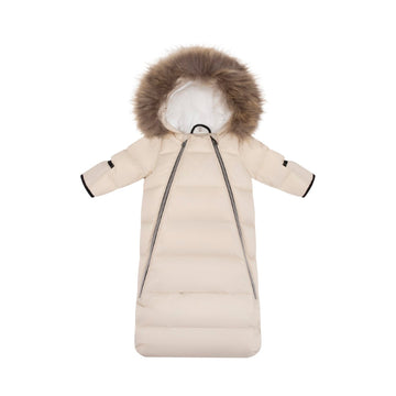 Ellabee Down Fur Snowsuit Beanie Natrual Raccoon