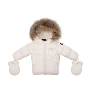 Ellabee Bella Enfant Fur Down Jacket Off White Raccoon