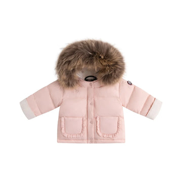 Ellabee Lyane Enfant Fur Down Jacket - Baby Pink/White Lining 6033